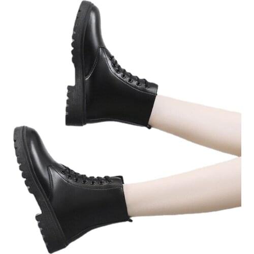 Tide Martin Boots Womens Autumn New Wild Spring and Autumn Single Boots Thin and Comfortable Street British Style Short Boots