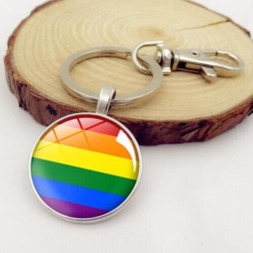 Fashion Trends Gay Pride Rainbow Gem Keychain Key Ring Car Wallet Handbag Key Accessories Key Chain