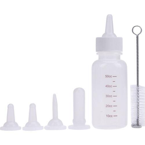 50ML Pet Feeding Bottle Set Pet Dog Cat Bady Nursing Water Milk Feeder With Cleaning Brush Newborn Cat Dog Drinking Bottle