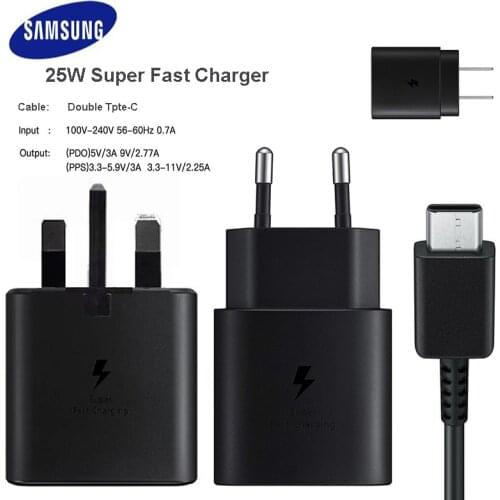 Samsung galaxy a51 fast Charger Original 25W USB PD Adaptive fast Charging Charger For galaxy A71 A70 A50 S20 Ultra Note 10 Plus