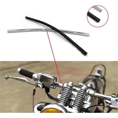 Black and Chrome 7/8" 22mm Motorcycle Modified Accessories Retro Steel Handlebar Handle Bar Vintage Scooter Refit Handlebar