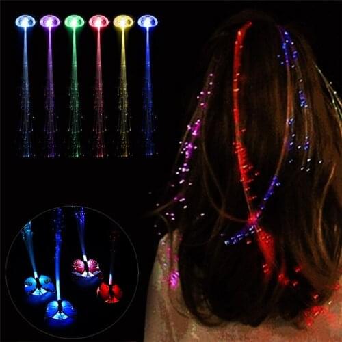 Kids Toys LED Wigs Glowing Flash Ligth Plaything Hair Braid Clip Hairpin Christmas Birthday Toy Butterfly Fun Bright Night Toy