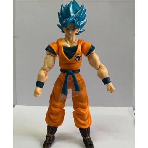 Dragon Ball Super Saiyan God WD Blue Hair Son Goku Movable Joints Boxed Hand Doll Doll Ornaments Model Toy Doll Children Gifts
