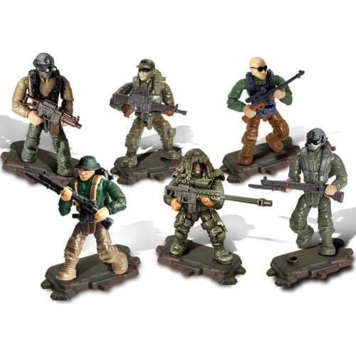 Modern military action figures model building blocks bricks kit Jungle counter-terrorism minifigs weapon mega soldier toys gifts