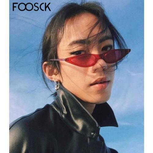 FOOSCK High Quality Brand Designer Retro VintageDriving Sun Glasses Small Cat eye Sunglasses