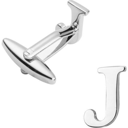 French fashion mens Silvery Cufflinks cufflink letter J high quality materials