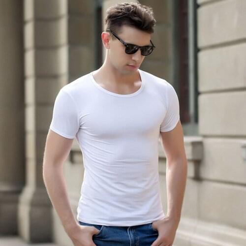 MRMT 2021 Brand New Mens T Shirt Short Sleeve Summer Cotton T-shirt for Male Round Neck Slim Solid Color Base Tops Tshirt