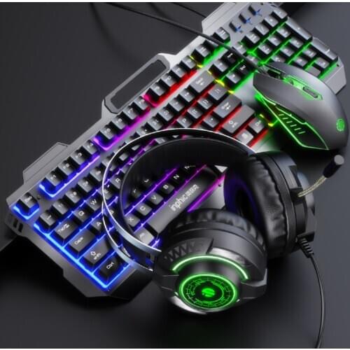 Gaming keyboard and mouse set, gaming manipulator, cool luminous keyboard and mouse, suitable for games and office