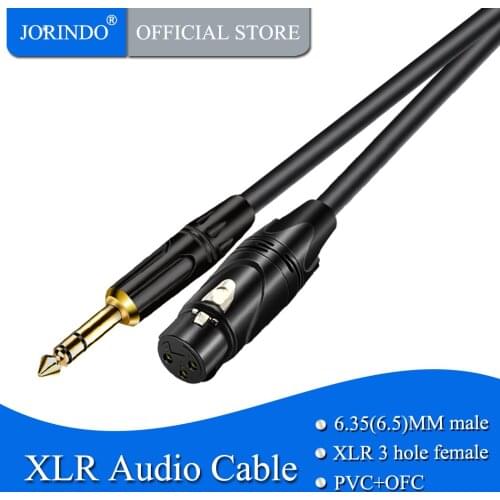 JORINDO 1M-3M/3.2FT-9.8FT 6.35MM to XLR audio cable,6.5MM male to 3-core XLR male or female for Microphone amplifier line