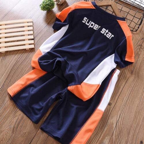 Summer Boys Clothes Sets 2pcs Quick-dry Sports Childrens Clothing Set Running t-shirts and shorts Suits Kids Uniform