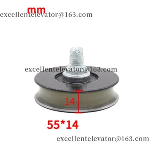 Lift Door Hanger Roller With Shaft Flat Groove M10 OD55mm W14mm Bearing 6201 55x14x6201 1 Pack=5 Pieces