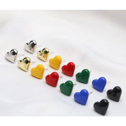 Mini dripping oil love peach heart s925 white fungus nail girl wild diy handmade jewelry earrings accessories material