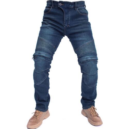 Moto Pants Motorcycle Riding Jeans With Knee Lined Plus Velvet Anti-fall Motorcycle Pants Trousers With Covert Protect Gears