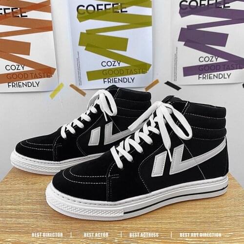 Men Canvas Shoe High Top Casual Sneakers Comfortable Shoes Flats Casual Shoes Men Breathable Walking Shoe Lace-Up Driving Shoes