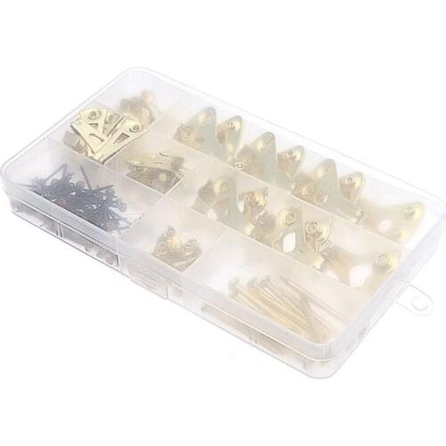 120PCS Golden Modern Simple Single Hook Combination Set Boxed Golden Frame Hook Kit