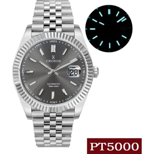 Cronos 2021 New Arrival Mens Mechanical Watch Automatic Self-Wind PT500 Movement BGW9 Luminous Sapphire Waterproof Diving Watch