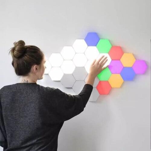 New Led DIY Quantum Light Touch Sensitive Sensor Night Lamp Modular Hexagonal LED Creative Home Decor Color Night lamp