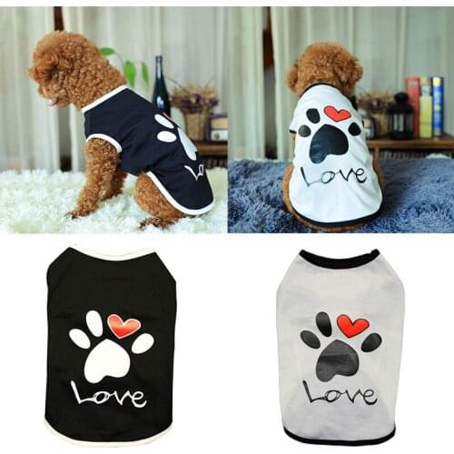 Dog Clothes Comfortable Pet Vest Summer Durable Soft Love Short Sleeve Dog Shirt Puppy Dog Accessory Puppy Summer Apparel Clothe
