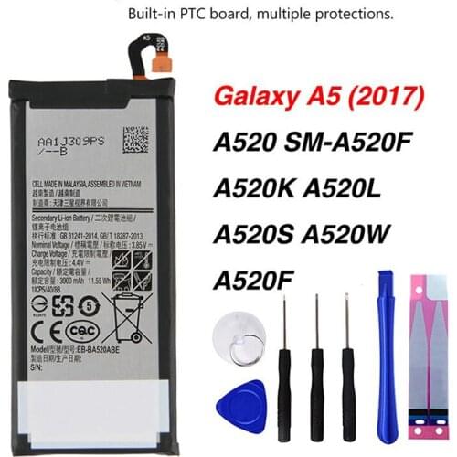 Original EB-BA520ABE Battery For Samsung GALAXY A5 2017 A520 SM-A520F 2017 A520F 3000mAh