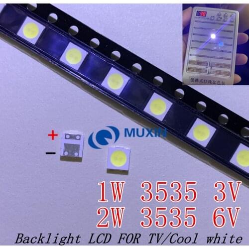 Original For LG LUMENS UNI SEOUL LED 2W 6V / 1W 3V 3535 Cool cold white LCD Backlight for TV/500PCS