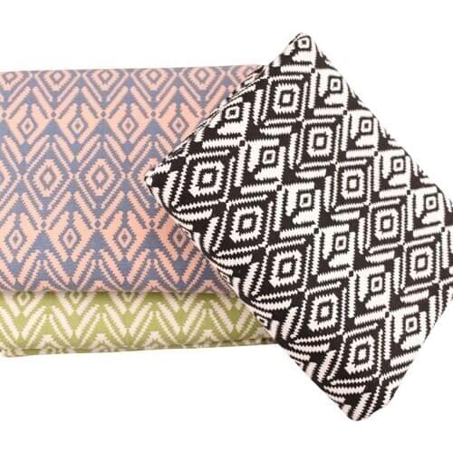 Geometric Pattern Printed Cotton Canvas Fabric For DIY Patchwork Sewing Quilting Sofa Bag Table Cloth Curtain 50x50cm OR 40x75cm