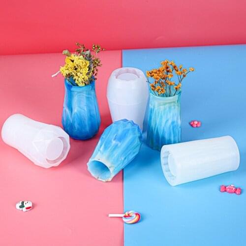DIY Crystal Epoxy Vase Mold 3D Handmade Flower Vase Silicone Mold Crafts Resin Art Supplies Resin Mould