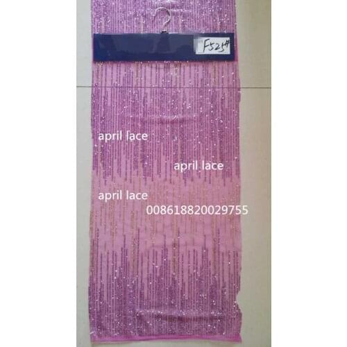 5yards f525 purple stripe african shining glued glitter net mesh breathable lace fabric for wedding dress/party/lady dress
