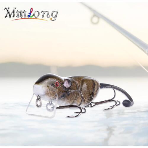 Mmlong 9cm Jointed Fishing Rat Artificial Baits Rat2-M 22.1g Hot Sale Swimbait Floating Mouse Fishing Lures Wobbler Crankbaits