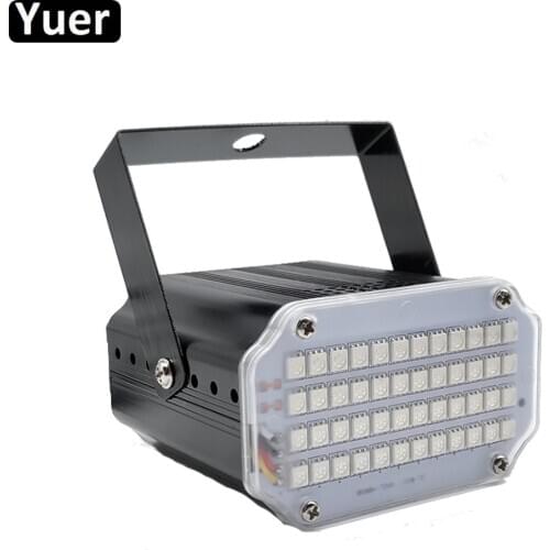 Aluminum case 48 LED RGB UV White Strobe Lights Disco DJ KTV Party Holiday Music Club Sound Activated Flash Stage Night Light