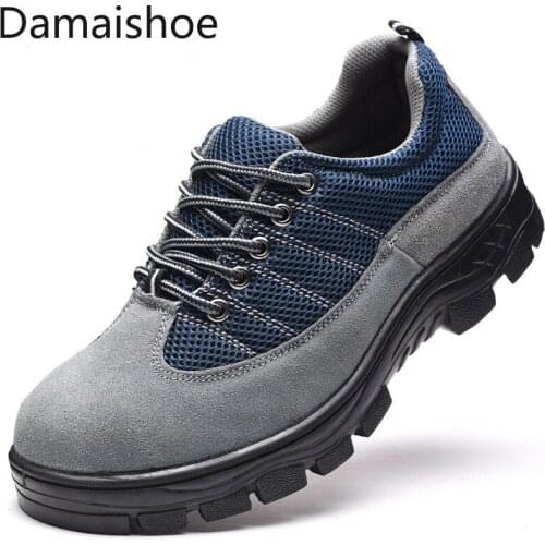 Protective Shoes Steel Toe Cap Anti-Smashing and Anti-Penetration Summer Breathable Light Wear-Resistant Protective Safety Shoes