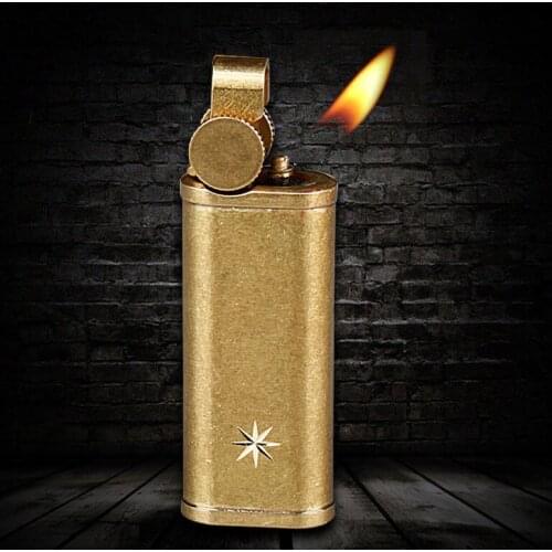 Honest Personality retro Wheel Waterproof Cigarette lighter Creative Convenient inclined Kerosene lighter Mens Gift