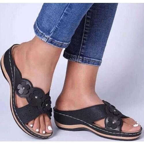 Womens Sandals Summer Casual Shoes Womens Open Toe Slippers Soft Sole Wedge Shoes Womens Sandals