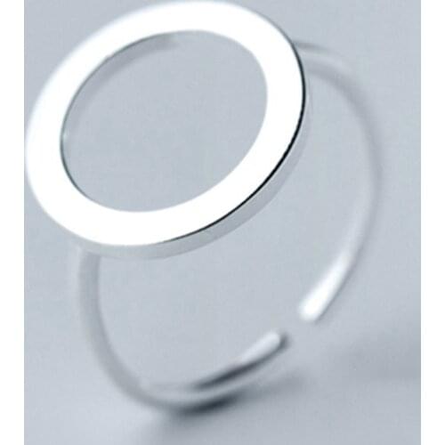 100% Genuine 925 Sterling Silver Round Finger Open Rings for Women Simple Style Jewelry Gift Prevent Allergy