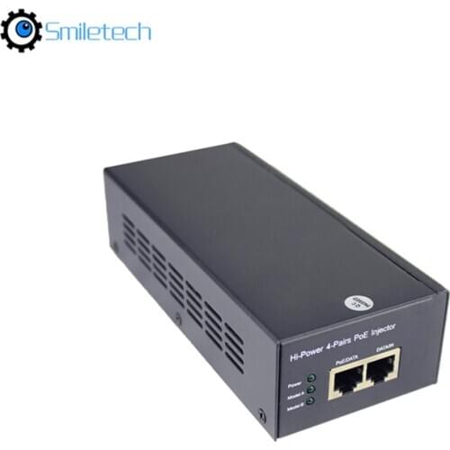 10/100/1000Mbps IEEE 802.3at+ 60W POE Injector Gigabite for high speed dome PTZ camera and network CCTV camera system