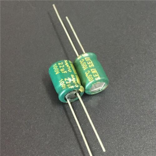100pcs 22uF 100V Sanyo AX series 8x11.5mm 100V22uF Low Impedance LongLife Electrolytic Capacitor