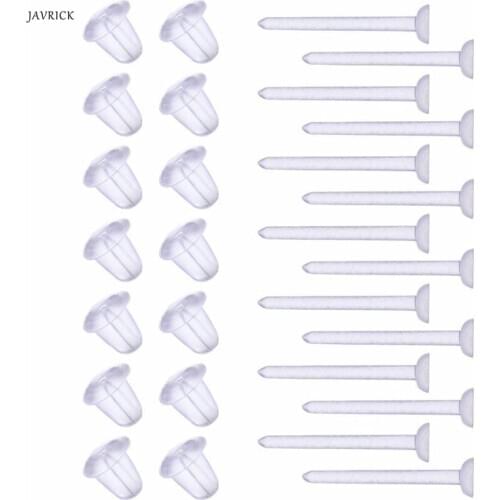 100Pcs Invisible Plastic Earrings Blank Pins Stud Tiny Head Earring Posts and Back Jewelry Findings DIY Supplies