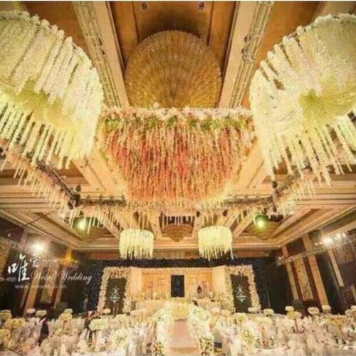 2M long Elegant Artificial Orchid flower Wisteria Vine Rattan For Wedding Decorations flower Garland Home Ornament