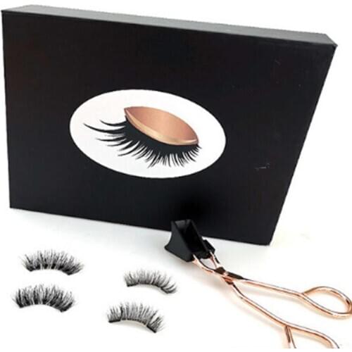 2 Pairs Women Eye Makeup Quantum Magnetic Long Thick Fake Eyelashes with Clip False Eyelashes Cosmetic Beauty Makeup Tools