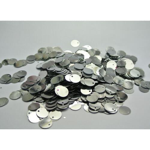 2000 Silver Flat Round loose sequins Paillettes Top Hole 10mm sewing Wedding