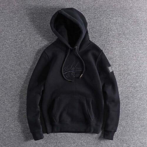 2019 new arrival Winter Plush warm simple embroidery youth Hoodie mens Pullover high quality plus XL handsome boy cool coats