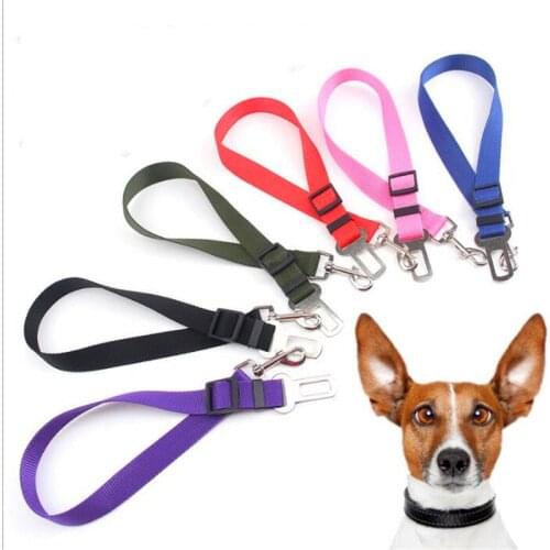 Dog Car Seat Belt Safety Protector Travel Pets Accessories Dog Leash Collar Breakaway Solid Car Harness