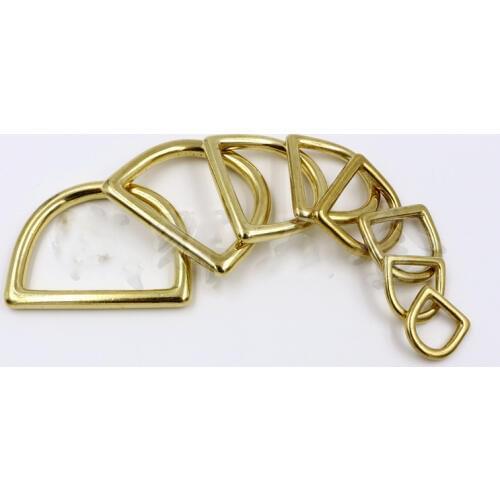 Big inner width size solid brass leather craft D ring belt buckle DIY bag wallet backpack metal hardware accessories 5pcs/lot