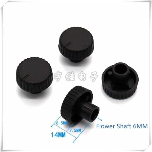 10 Pieces Black Plastic Knobs Flower Shaft Inner Hole, Diameter 18MM Height 14MM Suitable For Flower Shaft Potentiometer Encoder