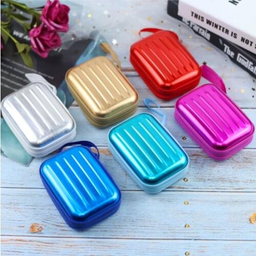 Colorful Case Headphone Protective Storage Box PU Bag Charging Case Earphone Package window display Bag Portable Cable Organizer