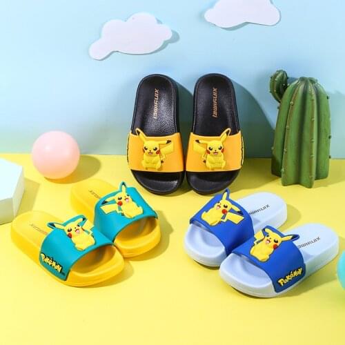 HKSNG Yellow Childrens Slippers Summer Indoor Antiskid Boys And Girls Childrens Black Sandals