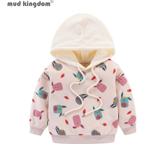 Mudkingdom Boys Girls Cute Hoodies Colorful Cartoon Rabbit Crocodile Print Kids Clothes