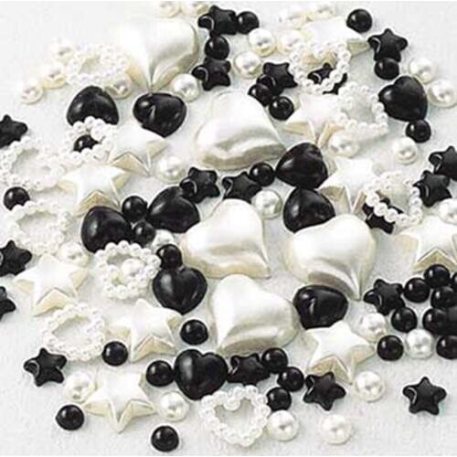 For DIY Jewelry Making Supplies Mixed (About 100pcs In One Set) Black And White Color Bulk Pack Pearls