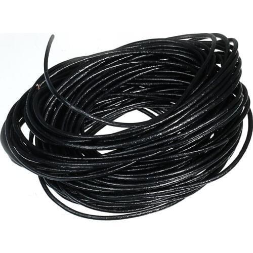 DoreenBeads 1.5mm Black Round Leather Jewelry Cord 10 meters