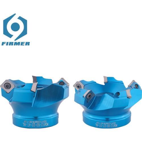 Milling Disc KM12 63 80 100 |45Degree Face Milling Cutter 4/5/6/8 Flutes End Mill Aluminum Alloy Cutter Head CNC Machine Tool