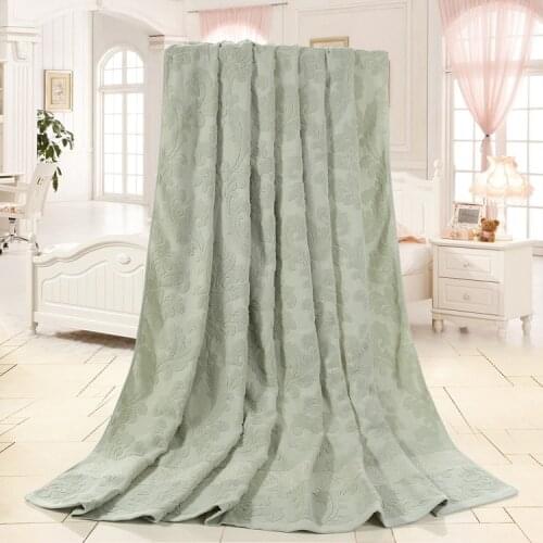 Jacquard Cotton Towel Thread Blanket for Adults Kids Soft Breathable Bedspread Bedclothes Summer Throw Blankets on Sofa/Bed